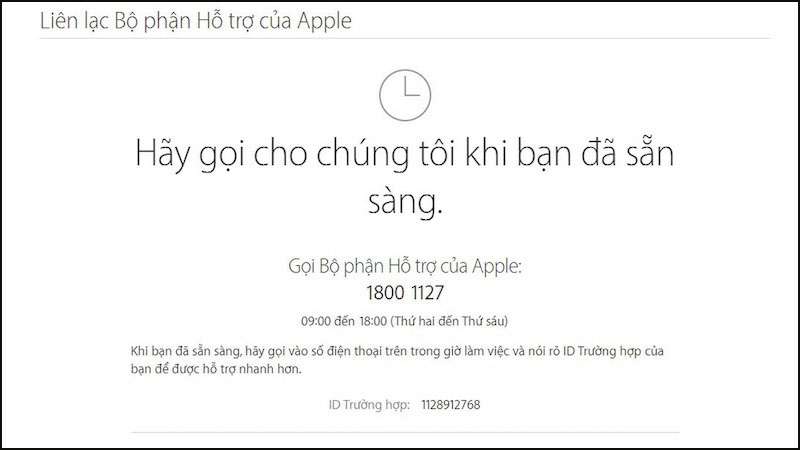 Cách liên lạc tổng đài hỗ trợ Apple trực tiếp
