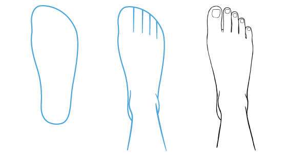 cách vẽ bàn chân 11