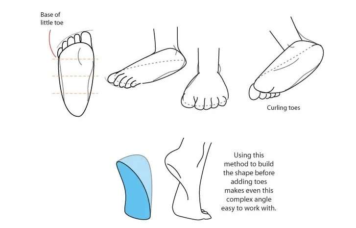 cách vẽ bàn chân 9