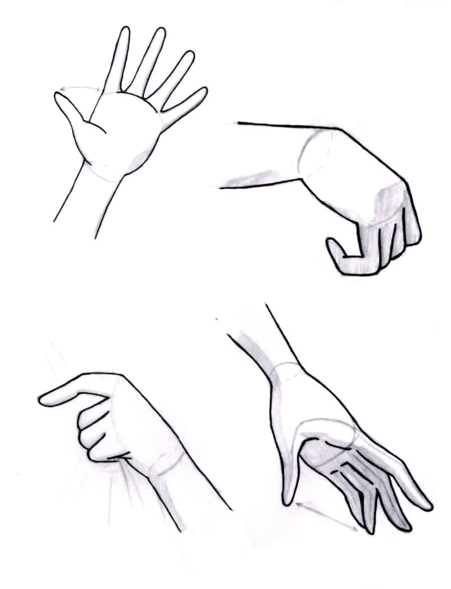 cách vẽ bàn tay 12