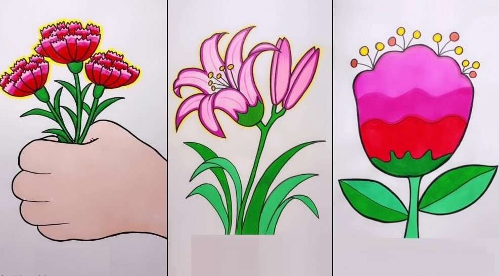 cách vẽ bông hoa 24