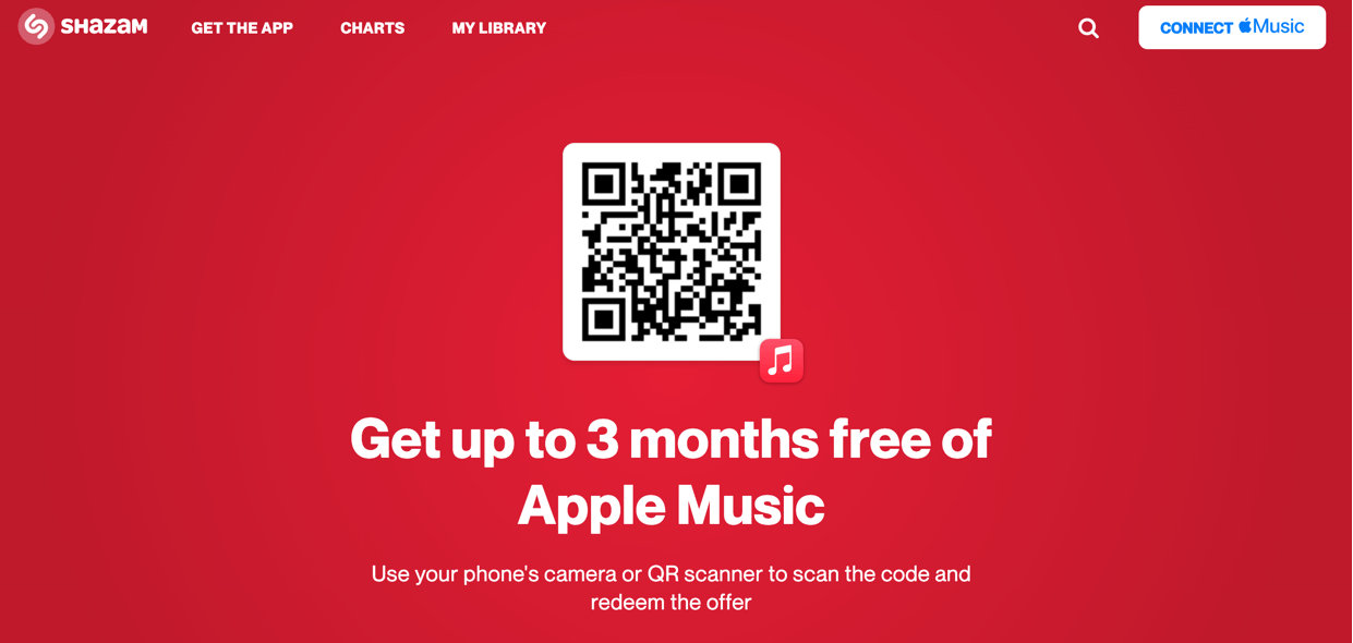 Nhận Apple Music miễn phí với Shazam