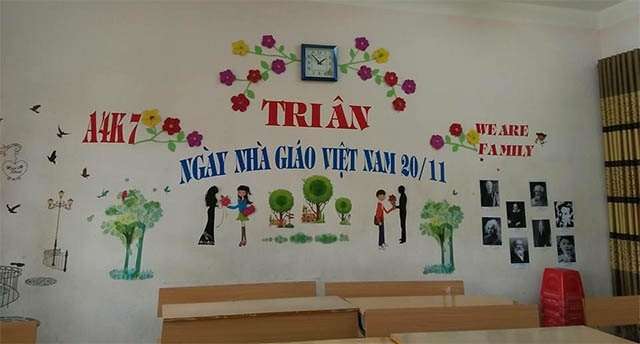 Cách trang trí 20/11 cho lớp, sân khấu, hội trường 9