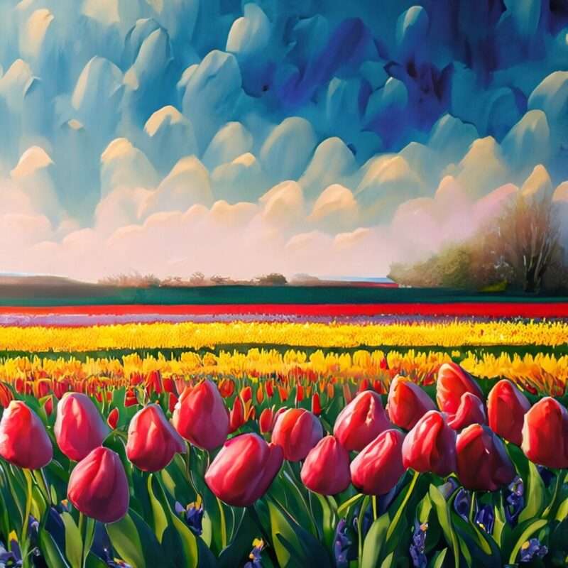 cách vẽ hoa tulip 18