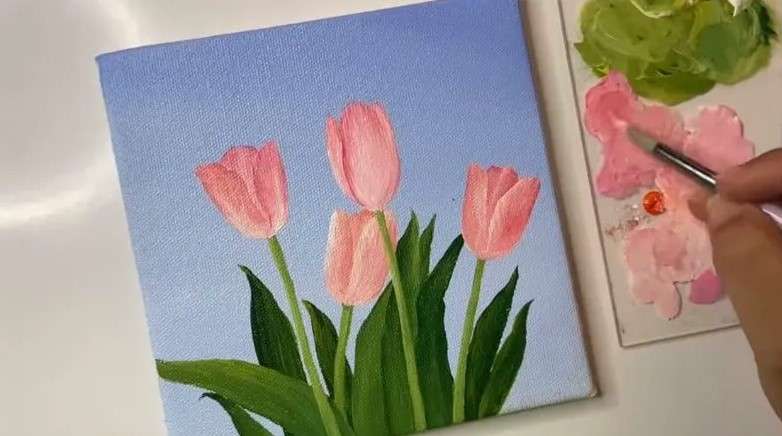 cách vẽ hoa tulip 7