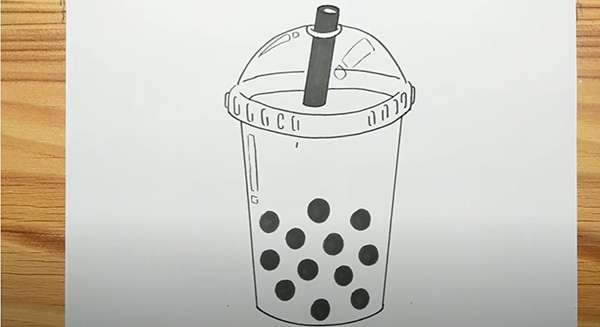 cách vẽ ly trà sữa 5