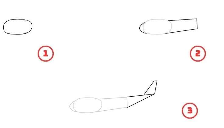 cách vẽ máy bay 10