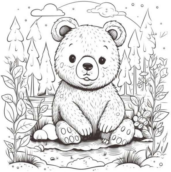 cách vẽ gấu bông 10