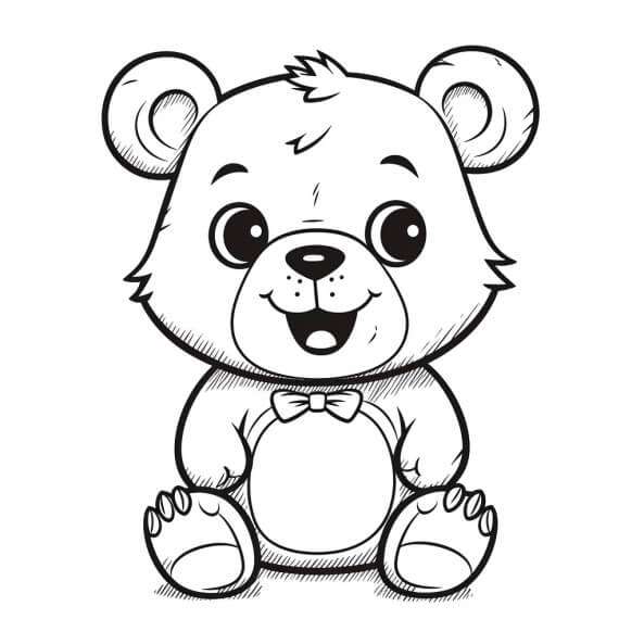 cách vẽ gấu bông 13
