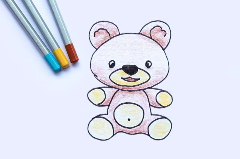 cách vẽ gấu bông 6