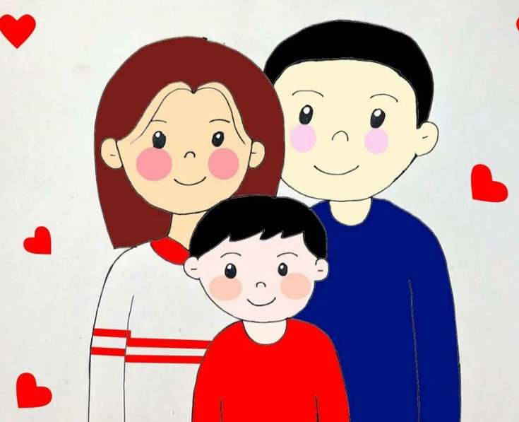 cách vẽ gia đình 5