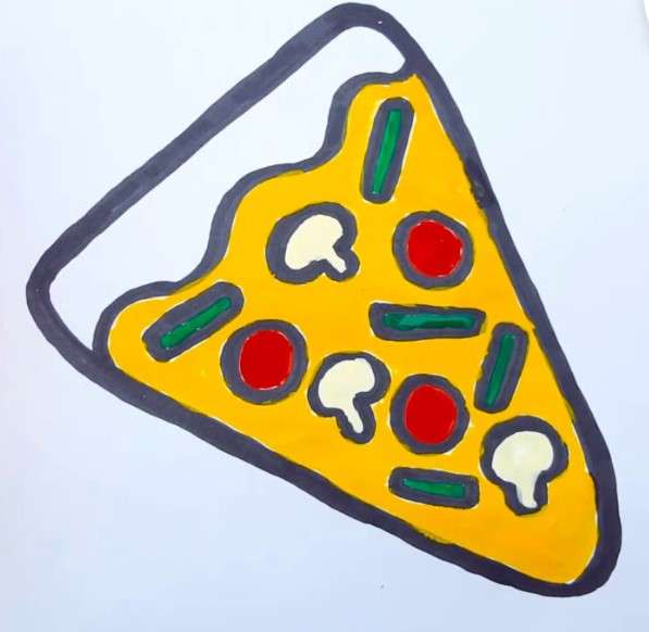 cách vẽ pizza 1