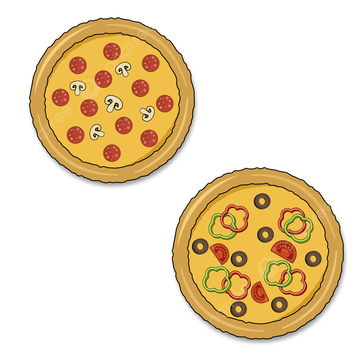 cách vẽ pizza 27