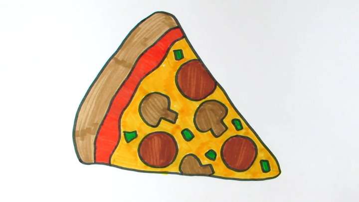 cách vẽ pizza 28