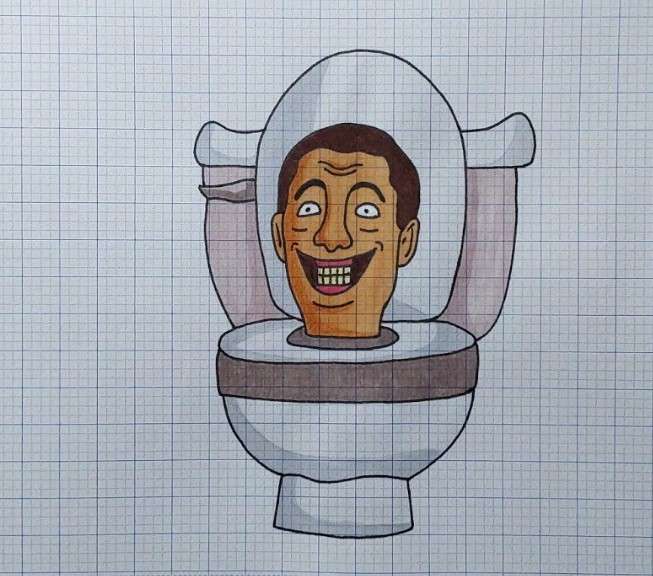 cách vẽ skibidi toilet 14