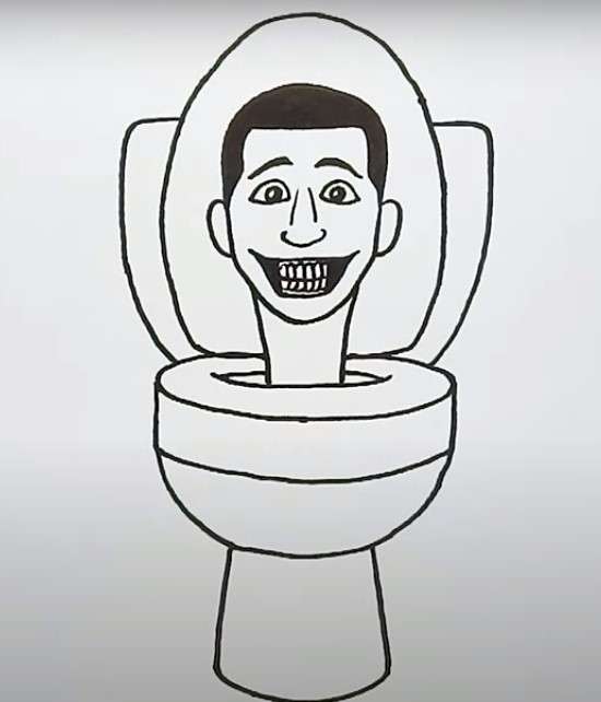 cách vẽ skibidi toilet 6