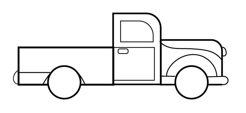 cách vẽ xe tải 6