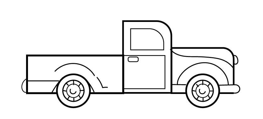 cách vẽ xe tải 7