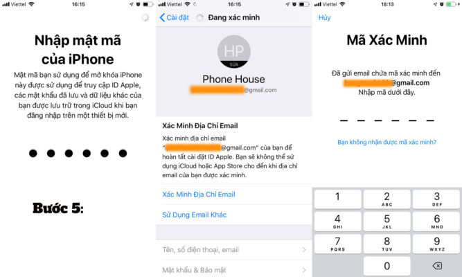 Tạo mật khẩu và kích hoạt tài khoản iCloud