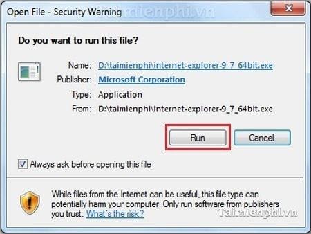 Bước 1 cài đặt Internet Explorer